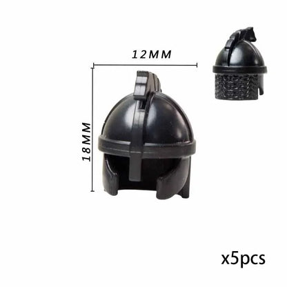 Viking Pirate Age Bullhorn Hat Medieval Knight Roman Warrior Soldier Helmet Action Figures Building Blocks Toys For Children