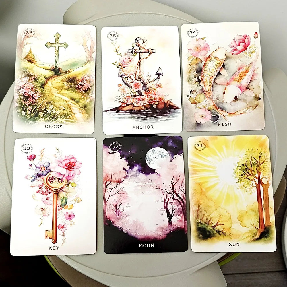 Sweet Blossom Lenormand 10.4*7.3cm 38 Pcs Cards with Its Lightness and Softness of Colors