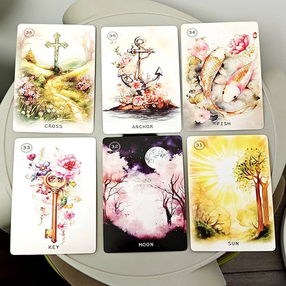 Sweet Blossom Lenormand 10.4*7.3cm 38 Pcs Cards with Its Lightness and Softness of Colors