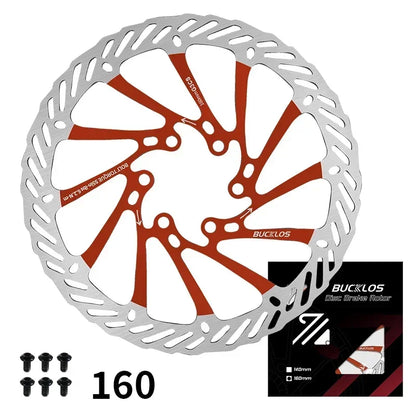 BUCKLOS Ultralight MTB Bike Hydraulic Disc Brake Rotor 160/180/203mm Mountain Road Racing Bicycle Brake Disc with 6 Free Bolts