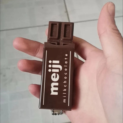 Hot Simulated Meiji Chocolate Fidget Toy Bendy Snap-And-Play Stress Relief JP Style Keychain Pendant Funny Gift Creative Gadgets