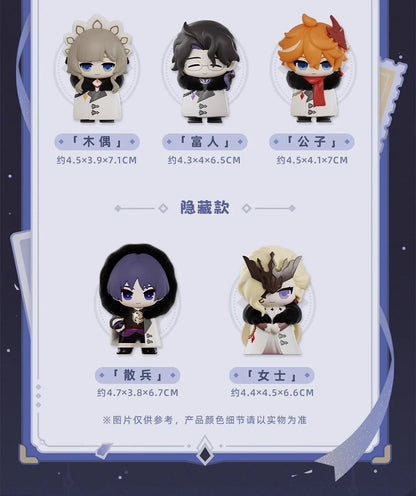 Mihoyo Genshin Impact Fatui Harbinger Q Version Series Blind Box Desktop Mini Doll Model Toys Trend Decoration Surprise Gifts