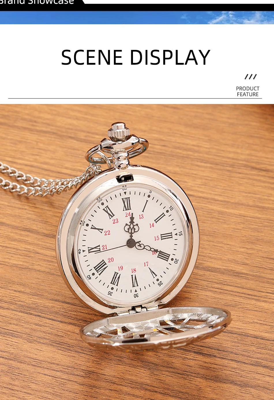 Fashion New Vintage Relief Carved And Hollowed Out Roman  Flip Style Pocket Watch On Chain Pendant Clock Chain Mens Women