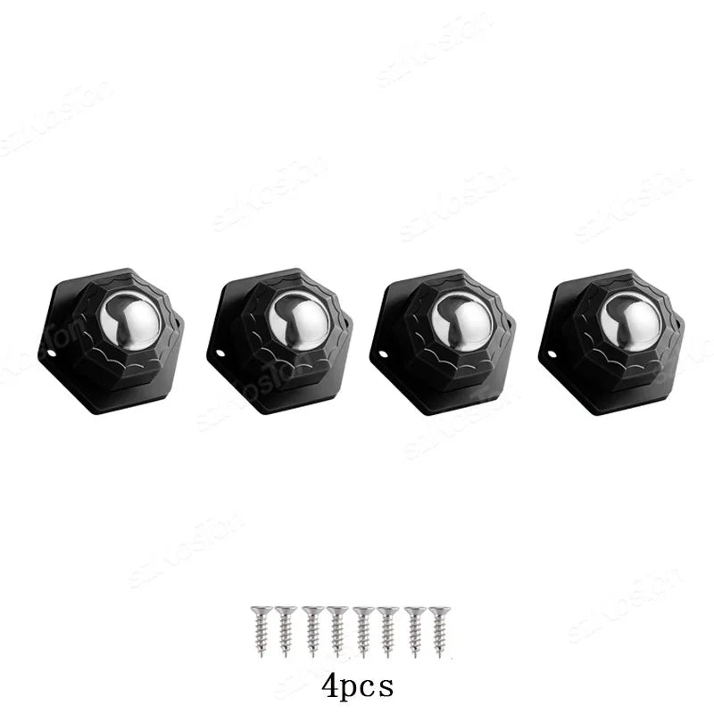 4Pcs/lot Self Adhesive Caster Wheels Mini Swivel Wheels Stainless Steel Nylon Universal Wheel 360° Rotation Sticky Heavy Pulley