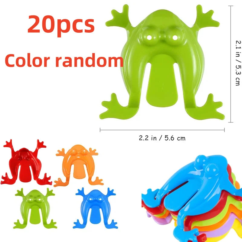 20pcs Jumping Plastic Frog Bounce Fidget Classic Toy kid Stress Relief Toy kid Birthday，Family Party Game Toy Discounts Prizes