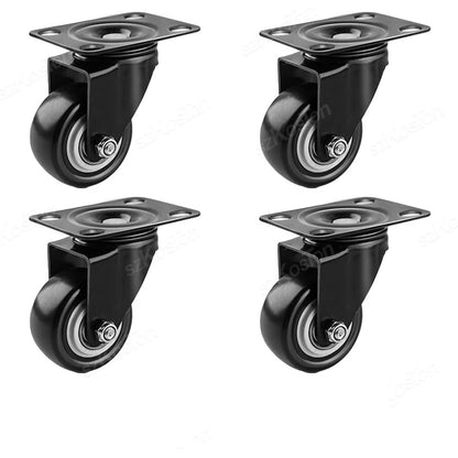 4pcs/lot Furniture Casters Wheels PP Fixed Swivel Caster Roller Wheel For Heavy Duty Platform Trolley Chair Household Accessory