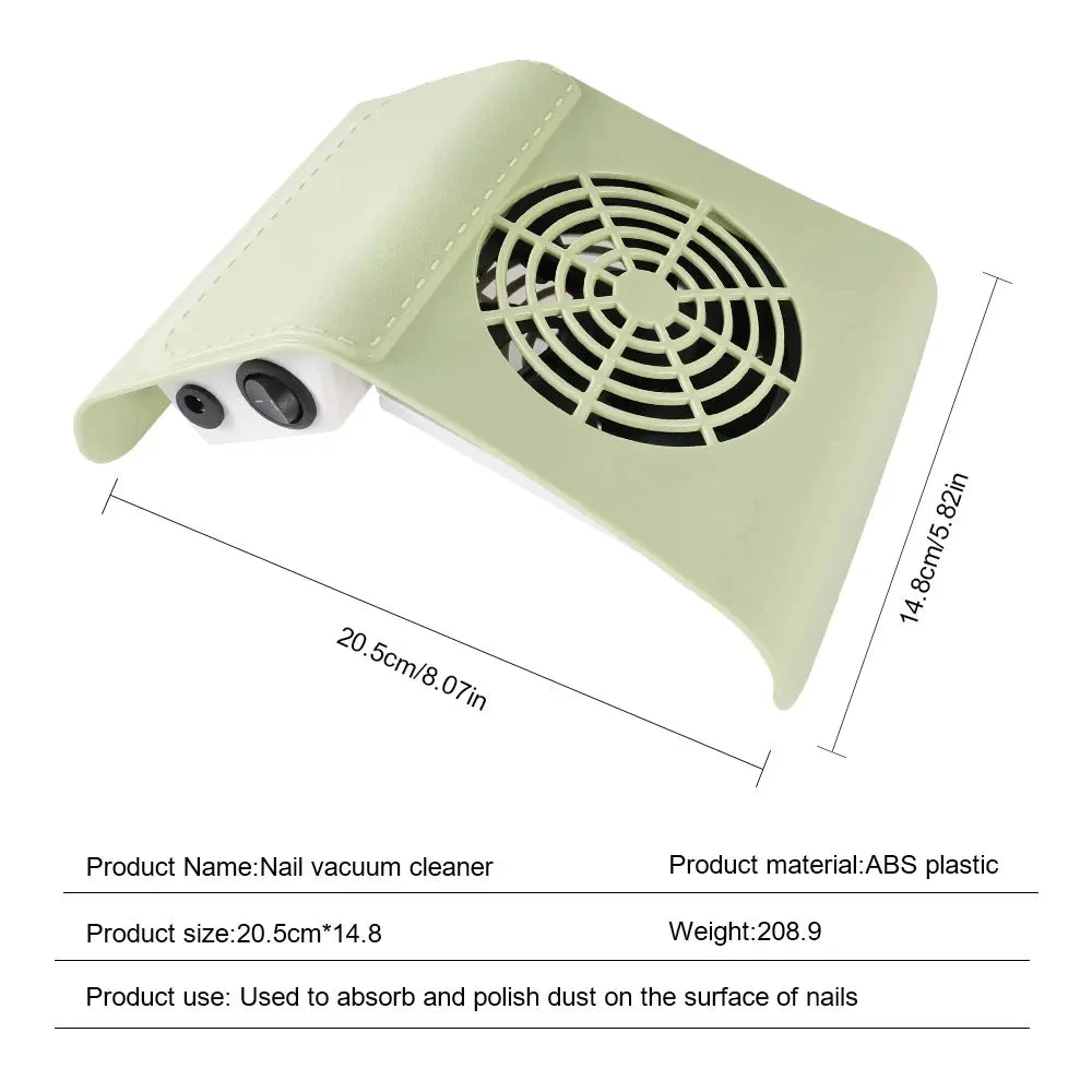 Professional Nail Dust Collector Vacuum - Low Noise Manicure Dust Extractor with Strong Suction Fan for Nail Salon & Home Use