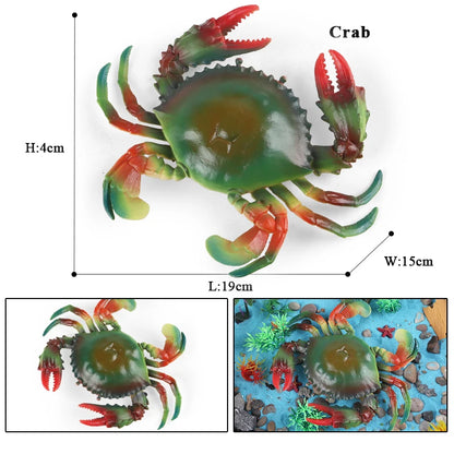 Oenux Ocean Animals Simulation Hermit Crab Nautiloidea Octopus Sea Life Model Figurines Action Figures Collection Kids Toy Gift