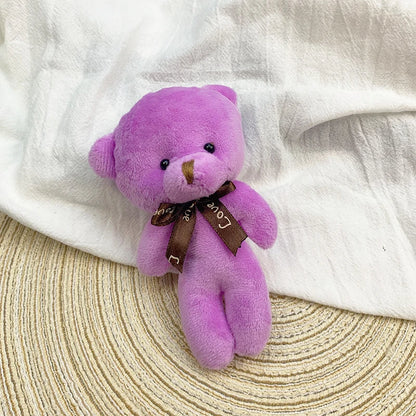 30pcs New 21Color Mini Bear Plush Doll Keychain 12cm Cute Colorful Bear Animal Stuffed Toys For Girl Bag Pendant Children Gifts