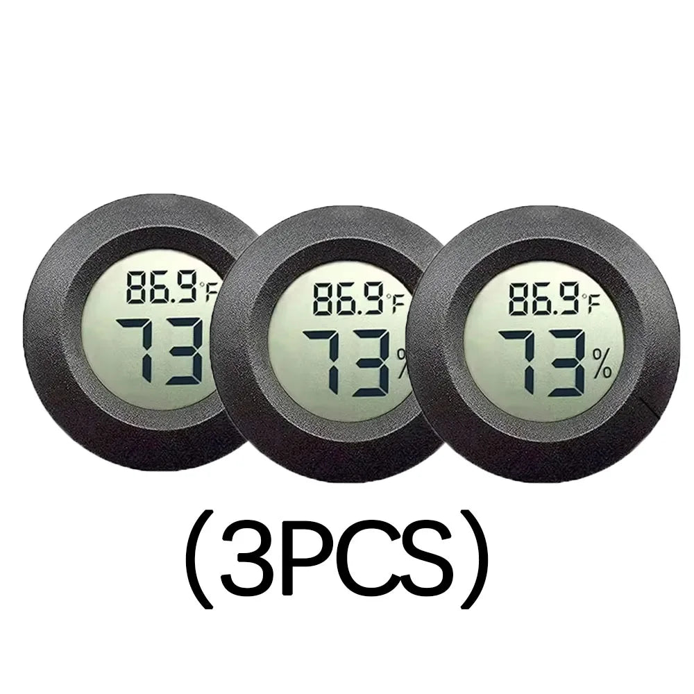 Round Digital LCD Thermometer For Car Indoor Room Cigar Wine Cabinet Digital Temperature Humidity Meter Pet  Acrylic Box