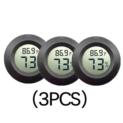 Round Digital LCD Thermometer For Car Indoor Room Cigar Wine Cabinet Digital Temperature Humidity Meter Pet  Acrylic Box