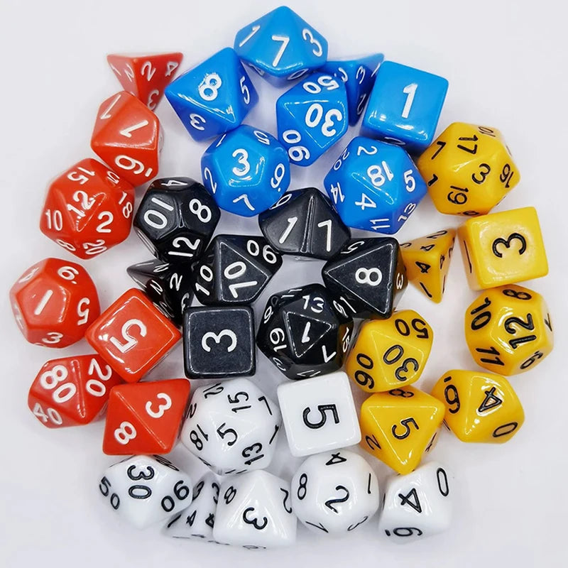 7pcs/set Multicolour Dice Set Multiple Colors Polyhedral RPG DND Role Playing Dragons Board Game Multiple Dice With Bags TMZ