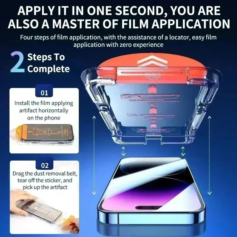 Oleophobic Coating Dust Free Screen Protector For iPhone 17 Pro Max 16 15 13 11 12 14 Pro Max SE 7 8 XR Easy Installation Glass