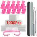 10/16Pcs Nail Soak Off Clip Cap UV Gel Polish Remover Wrap Tool Set With Cotton Pads File Pusher Brush Manicure Removal Kit