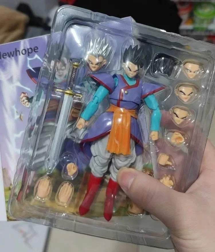 In Stock Dragon Ball Anime Figures Kaioshin Son Gohan Action Figure Supreme Kai God Of Creation Shf Pvc Model Desktop Decoration