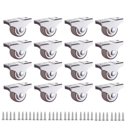 1inch Mini TPR Rubber Directional Caster Wheel Non Swivel Low Profile Fixed Caster for Small Equipment Furniture Trolley 4-16pcs