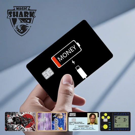2025 New Magic Shark Anime Money Charge 404 Error ID Game Machine Film Skin Sticker for Debit Bank Credit Card