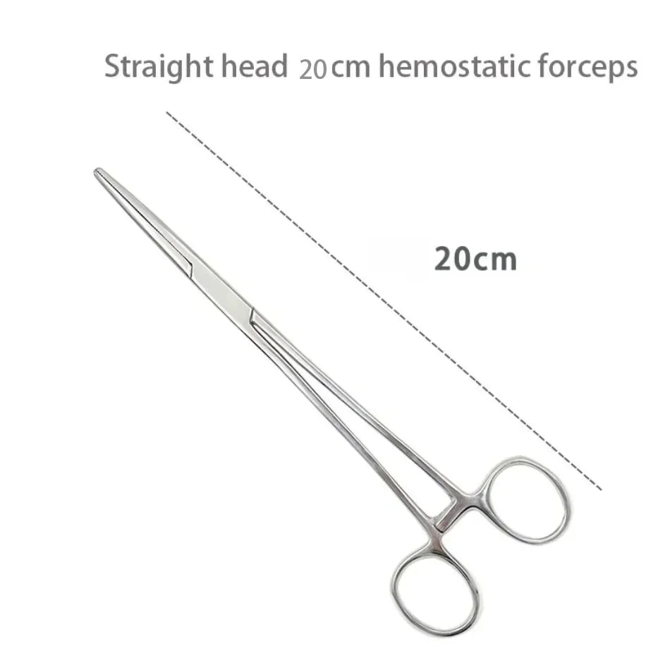 1pc Stainless Steel Hemostatic Forceps Surgical Forceps Tool Hemostat Locking Clamps Forceps Fishing Pliers Curved/Straight Tip