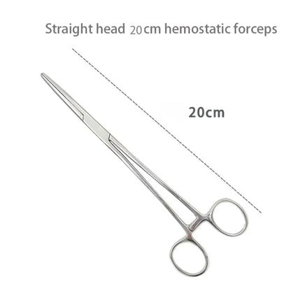 1pc Stainless Steel Hemostatic Forceps Surgical Forceps Tool Hemostat Locking Clamps Forceps Fishing Pliers Curved/Straight Tip