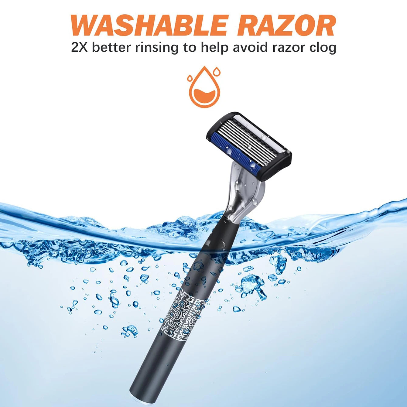 Washable Metal Ordinary Beard And Beard 6-layer Manual Men's Razor Stainless Steel Blade Hand Guard Metal Razor Holder