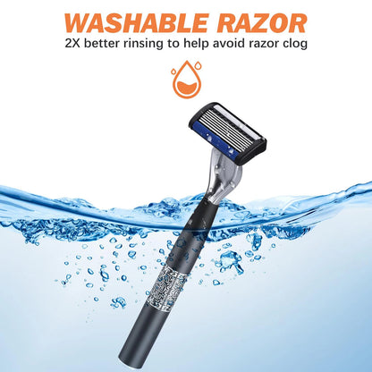 Washable Metal Ordinary Beard And Beard 6-layer Manual Men's Razor Stainless Steel Blade Hand Guard Metal Razor Holder