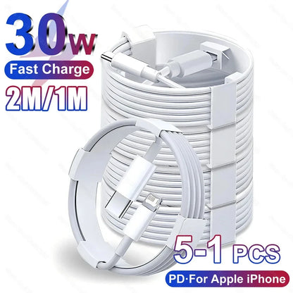 PD 20W Fast Charging Cable 1M 2M For Apple iPhone 11 13 12 14 Pro Max Plus  Data Line Cables Quick Charge Phone Accessories