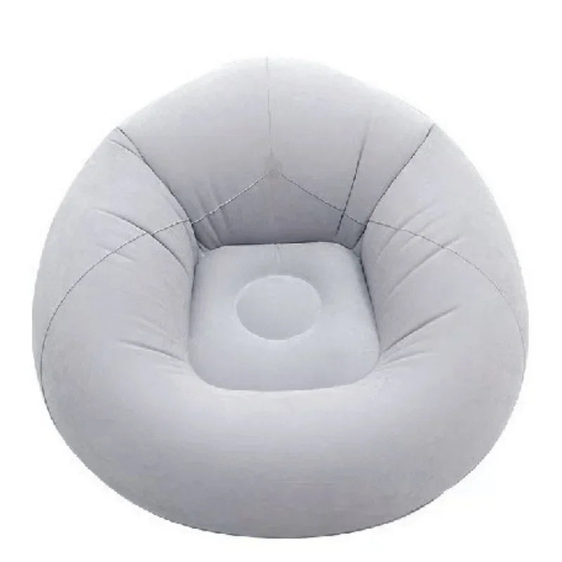 Soft Inflatable Round Lazy Air Sofa Portable Leisure Lounge Chair Indoor Outdoor Camping Bean Bag Seat for Bedroom Patio Backyar