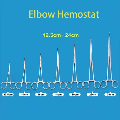 1pc Stainless Steel Hemostatic Forceps Surgical Forceps Tool Hemostat Locking Clamps Forceps Fishing Pliers Curved/Straight Tip
