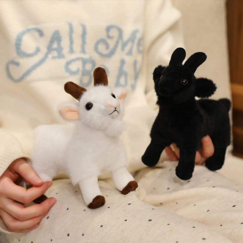 30/40cm Ranch Animal Series Soft Cute Simulation Black White Goat Mountain Lifelike Plush Toys Doll Kid Children Halloween Gift