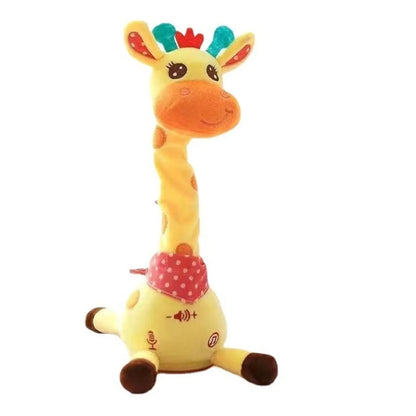 Repeating What You Say Dancing Talking Giraffe Toy with 10 Songs Plush Swaying Dancing Giraffe Adjustable Volume Glowing