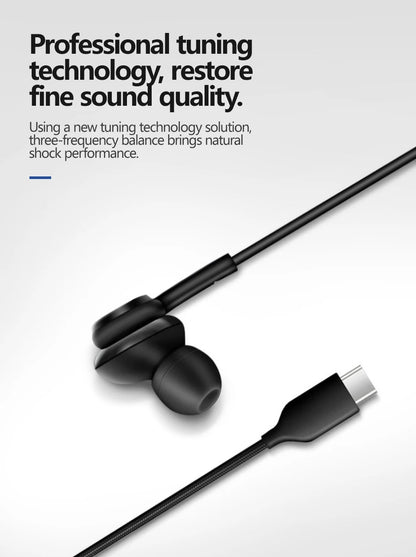 Type C Wired Earphone For Samsung Galaxy S25 S24 S23 Ultra USB C Headphones A56 A55 A54 A34 Note 20 10 3.5mm Jack Earbud Headset