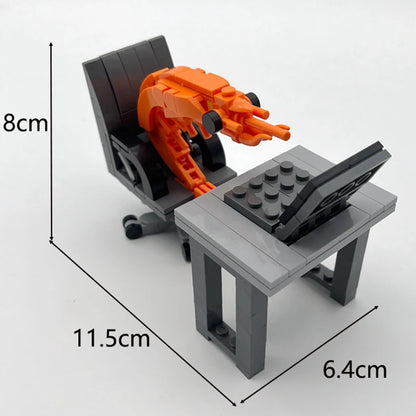 MOC Building Block Shrimp Model Figurines Puzzle Assembly Kit for Boys And Girls Internet Celebrity Creative Parodies Toy