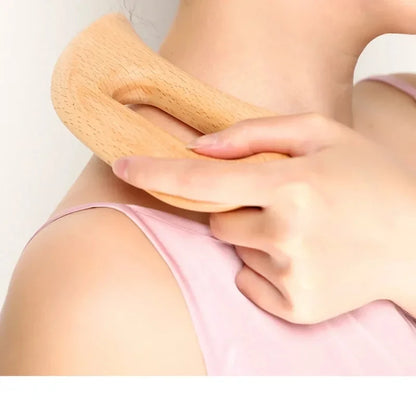 Wooden Cellulite Massager - Full Body Gua Sha Tool for Muscle Scraping & Back Massage, Natural Wood Care