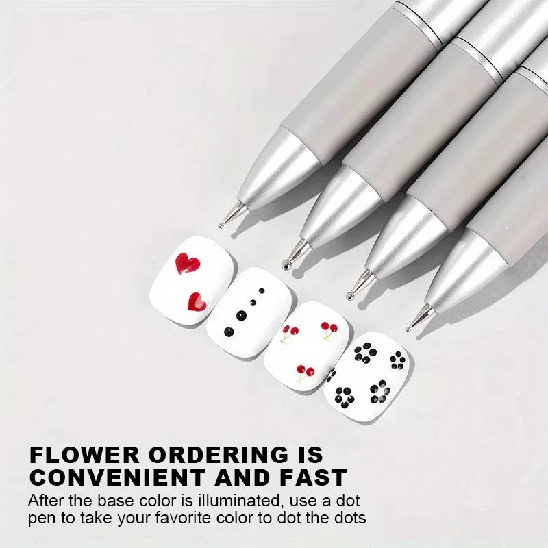 6 in 1 Nail Art Dotting Tools Disc Nail Drill Point Nail Tools Dot Painting Tool Nail Point Drill Pen for Dot Drawing Home Salon