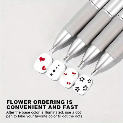 6 in 1 Nail Art Dotting Tools Disc Nail Drill Point Nail Tools Dot Painting Tool Nail Point Drill Pen for Dot Drawing Home Salon