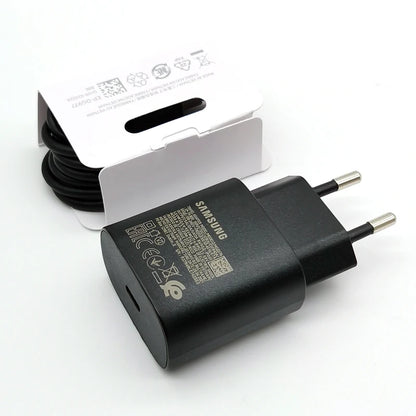 Samsung 25W Super Fast Charger Type C Adapter For Galaxy S24 S23 S20 S21 S22 Plus Note 20 10 A55 A35 A25 A15 Z Flip Fold 6 5 4 3