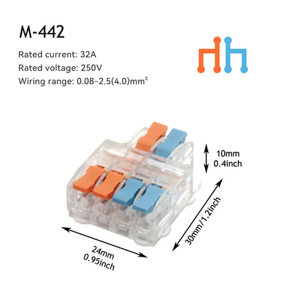 10/50 PCS Mini Fast Wiring Connectors Universal Compact Lever Crimp Splitter Electrical Conductors Push-in Home Terminal Block