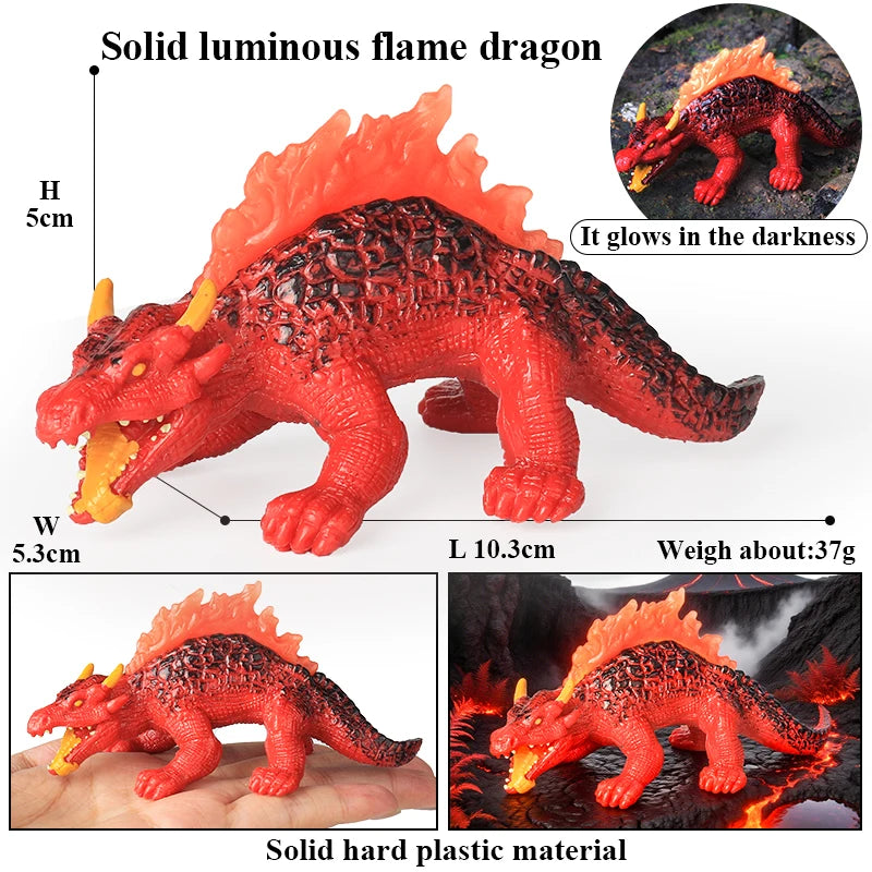 Oenux White Tiger Griffin Cerberus Lion Panther Tree Monster Fire Dragon Dinosaurs Model Action Figures Collection Kid Toy