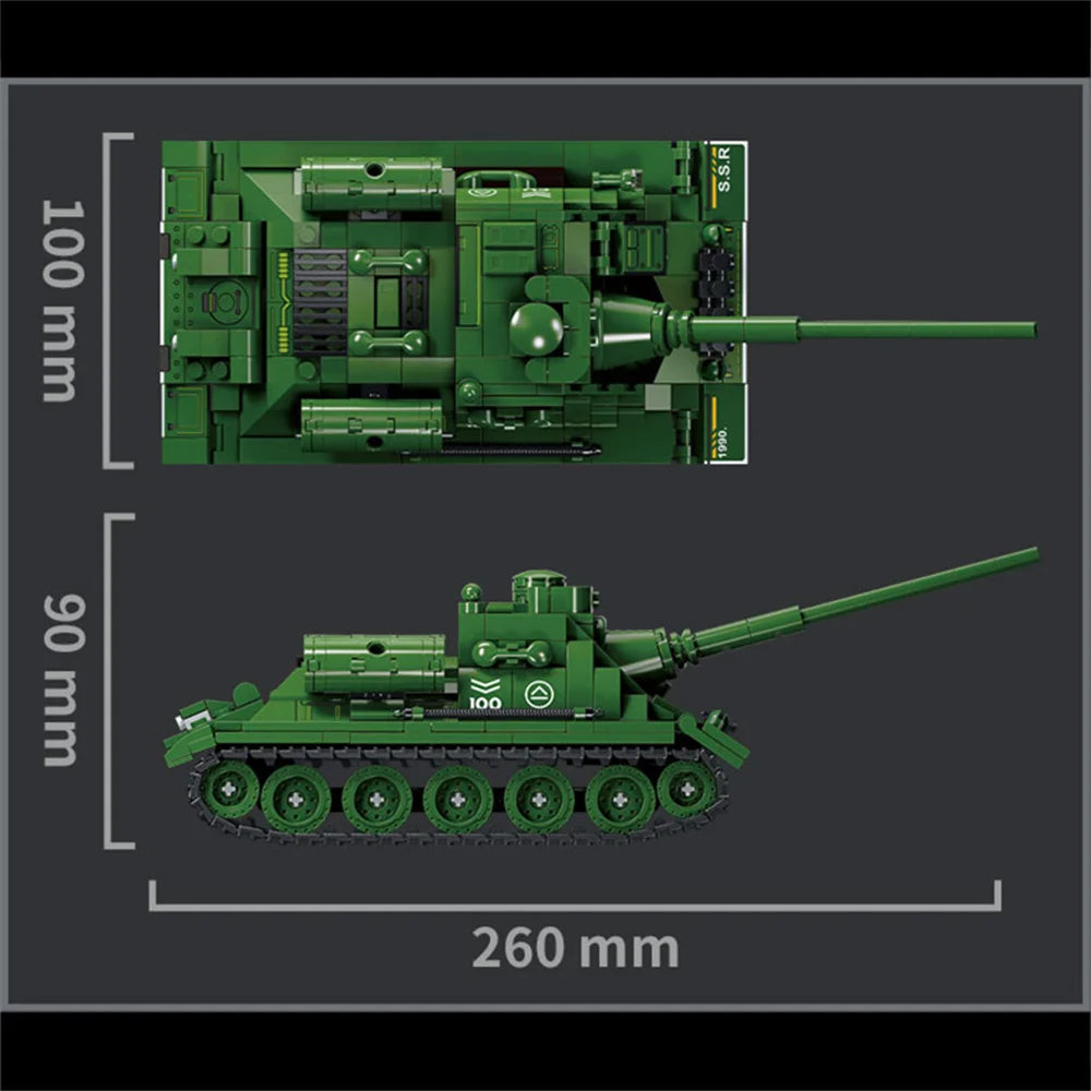 World War 2 WW2 Army Military Soldiers SWAT Half Tracked Armor Vehicle Trailer Assemble Building Blocks Bricks Children's Toys