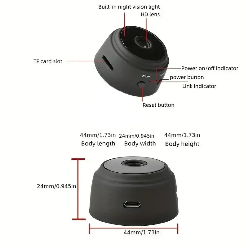 Mini A9 WiFi 1080P HD Security Camera Wireless Monitoring Security Protection Remote Monitor Surveillance Camcorders Smart Home