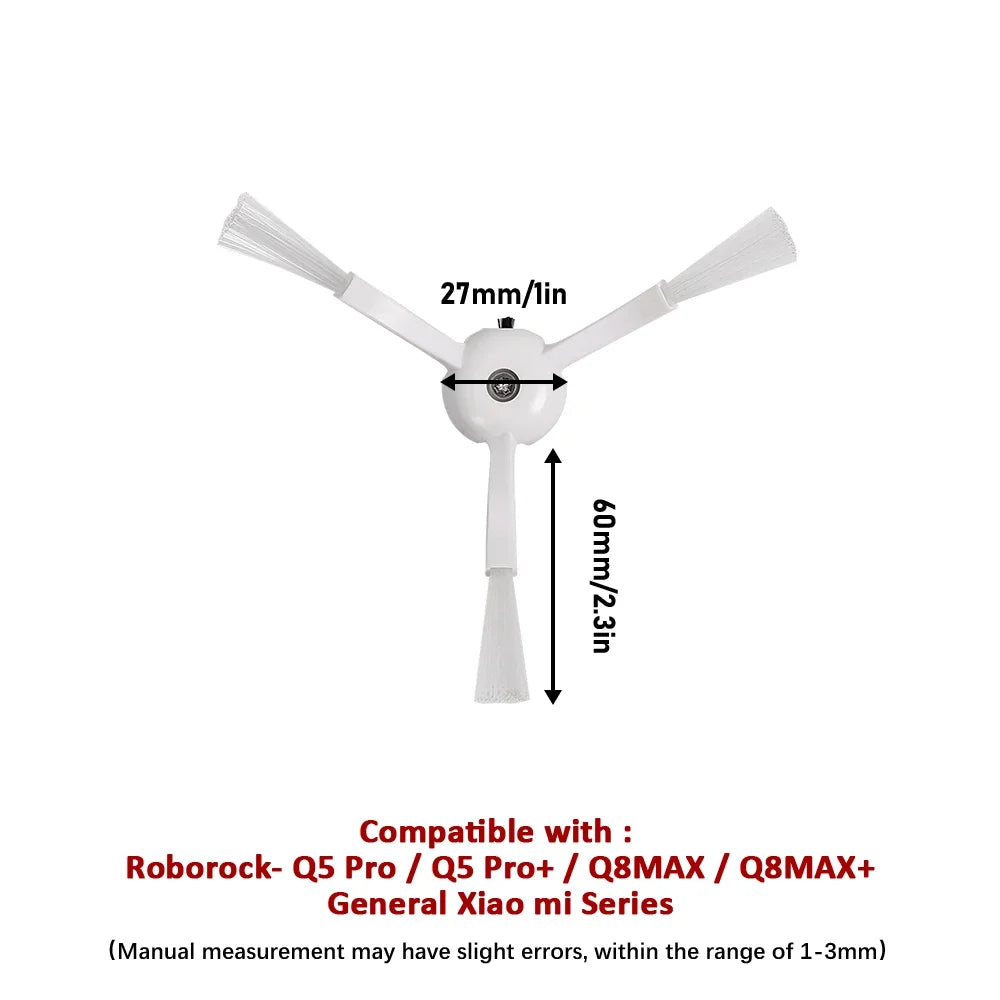 Side Brush Accessories For Xiaomi 1S For Roborock S5 S6 S5MAX S50 S60 S7Max S8 Pro Ultra E4 E5 Q5Pro Q8 Max T8 Robot Vacuum Part