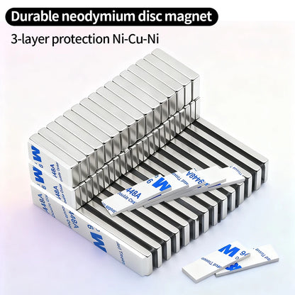 Powerful Neodymium Magnet With double-sided adhesive N35 NdfeB Permanent Magnetic imanes Block Super Strong Fridge Magnets