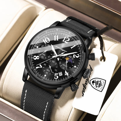 POEDAGAR Luxury Sports Men Watch Waterproof Luminous Leather Quartz Man Wristwatch Chronograph Date Military Men's Watches Reloj