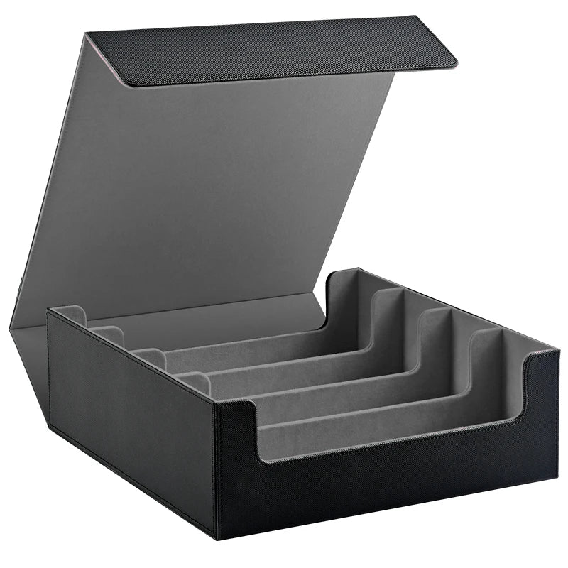 Trading Card Storage Box, Holds 3000+ Cards, Magnetic PU Leather Card box, fits for Magic,TCG Card, sports Cards