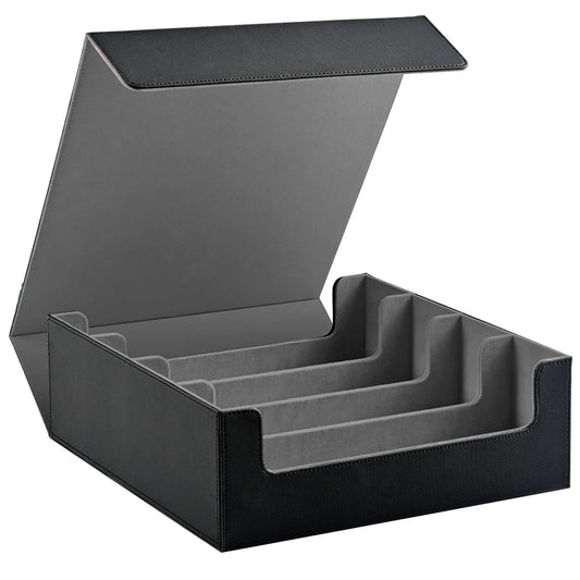 Trading Card Storage Box, Holds 3000+ Cards, Magnetic PU Leather Card box, fits for Magic,TCG Card, sports Cards
