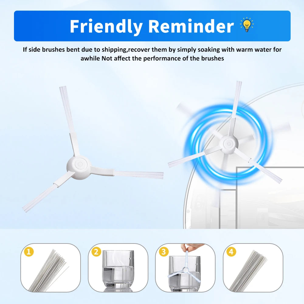 For Xiaomi Side Brush 3C Plus S20 D106 E10C E12 E10 B112 C103 Sweeping Robot Vacuum Cleaner Triangle Side Brush Spare Parts