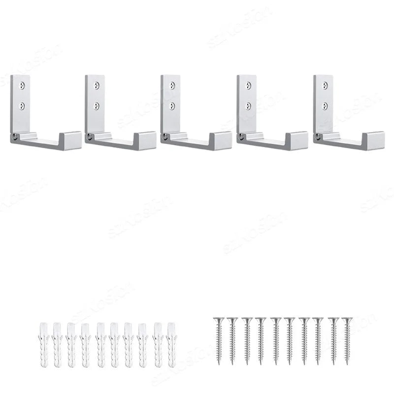 1/5/50pcs Folding Hooks Wall Door Clothes Hooks Aluminum Alloy Rustproof Wall Hanger Clothes Coat Towel Coat Hooks