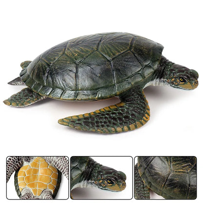 Oenux Ocean Animals  Leatherback Tortoise Turtle Growth Cycle Sea Life Model Figurines Action Figures PVC Education Kid Toy Gift