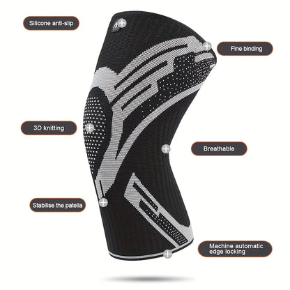 1 Pcs Compression Knee Support Sleeve Elastic Breathable Knee Pads Brace Springs Gym Sports Protector Basketball Volleyball Run
