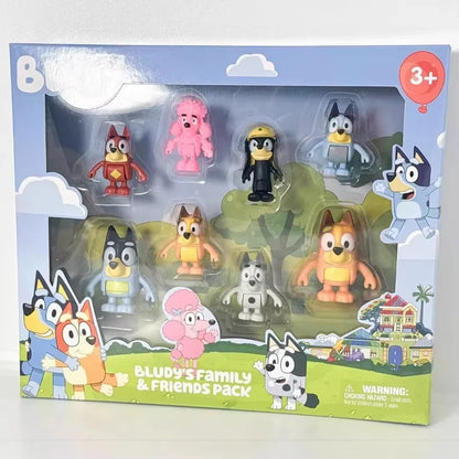 Bluey Family And Friends Action Figures 8 Pack Poseable Collectible Toys Pretend Play Dolls Birthday Gift For Children